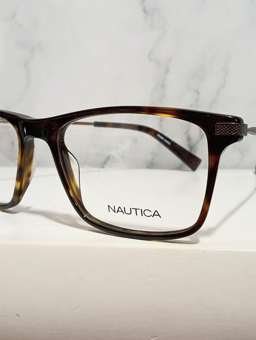 Brown tortoise NAUTICA eyeglass frame, Rx'able, mens designer glasses 54-18-145
